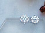 アクアマリン 雪の結晶 ピアス シルバー925