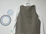 大人の日常服　ウールガーゼベスト　グレーカーキ