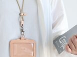 IDケース＋ネックストラップ付き LF-102+LF-080 ヌメ革ALL レザー 牛革パスケース ICケース 社員証ケース