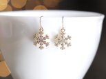 雪の結晶(L)   CZ 14Kgfピアス(イヤリング) アレルギー対応　—Holiday--