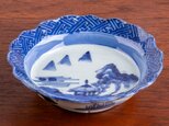 古伊万里 染付 楼閣山水文 平鉢皿 江戸後期 D204