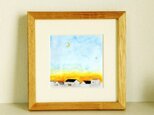 再販｜原画「夕刻のひととき（1）」※木製額縁入り(18×18㎝フレーム）の画像