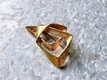 SCV2-【 Vendôme 】ヴァンドーム・ヴィンテージブローチ Triangle Textured Gold Toneの画像