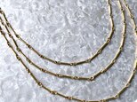 N250-ヴィンテージネックレス・U.S.A. 1970s Gold-tone long bar triple chain