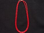 【受注制作】Red Coral Long Necklace／レッドコーラル ロングネックレス（small tube）の画像