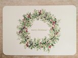 クリスマスポストカード（2枚セット）　/　赤い実のリース