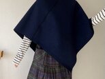 リバーシブルウールボアポンチョ(ネイビー)