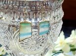 ステンドグラス ななめピアス~ブルーストライプ~の画像