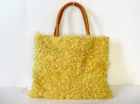 イエローくるくるムートンとイタリアンレザーのトート