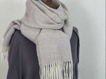 手織り カシミヤ入りベージュのストール