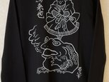 鳥来也手描き長袖Tシャツ(女性用Lサイズ)の画像