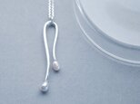 ダブル パール フック ネックレス シルバー925