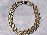 N214-ヴィンテージネックレス・U.S.A. Double Strand Textured Oval Linkの画像