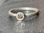 コニャックカラーのブラウン　ダイヤモンド　3㎜　ラウンドカット　シルバーSV925リング