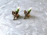 P561-ヴィンテージピアス U.S.A. 1980s Rose Bud Pin Pierced Earringsの画像