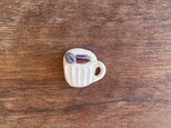 コーヒー豆とカップのブローチ