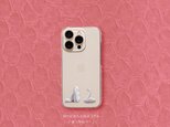 白ヘビさんと白ネコさん「あっかんべー」 iPhoneケース スマホケース iPhone16〜 クリア ワンポイント 猫 蛇 干支