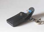 ■ 携帯用お薬入れ:黒 ■ 約W31xD15xH51(革部分)・95