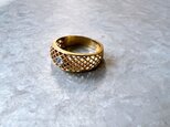 RA78-【 AVON 】エイボン・ヴィンテージリング 1978 Gold Tone Lattice Lace Filigreeの画像
