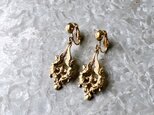 Y1070-ヴィンテージイヤリング U.S.A. Gold Tone Art Nouveau Angel Motifの画像