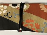８１１６　正絹の色留袖で作った和風財布・ポーチの画像