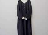 【Y様ご注文品】起毛コットンの9分袖ワンピース 細チェックの画像
