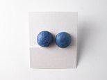 陶器のイヤリング＜ラウンドブルー＞