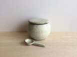 塩壺（匙付き）白マット