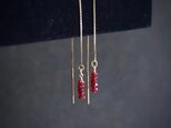 [NY] ルビーのスレッダーピアス