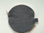 まるポーチ/チャコール×ベージュ