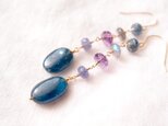 【K14gf】Bluegreen Kyanite Long Earrings／ブルーグリーンカイヤナイト ロングピアスの画像