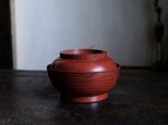 時代物◆赤で素敵。漆芸蓋付碗　欅　漆器　骨董・antiqures 丁寧な暮らしに。明治〜大正期の画像