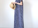 着物リメイク　浴衣の切替フレアワンピース（風鈴・L）の画像