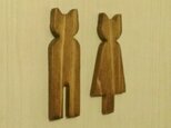 木製ネコ型トイレサイン☆トイレピクト☆ダークウォルナットの画像