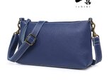 【限定特価】ショルダーバッグ 斜めがけ レディース ハンドメイド  本革 ネイビー　G11