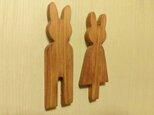 木製うさぎ型トイレサイン☆トイレピクト☆チェリーの画像