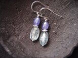 【SV】Bicolor Earrings／タンザナイト×カイヤナイト ピアス（Oval）の画像