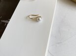 ステンレスポスト　Baby Spoon　ワンパールフックピアスの画像