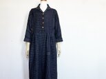 ヴィンテージ インディゴ キモノ de オープンカラー コラージュ ワンピース