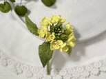 布花 元気がでる黄色いビタミンカラーの菜の花のコサージュ