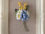 〈染め花〉小ぶりな花束コサージュ002