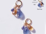 3WAY★天然石によるカワセミの羽のサージカルステンレスピアス★同型イヤリングあり　～カワセミの画像