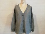 【特別提供品】リネン100％♡Vネックカーディガン（01090）チャコール