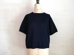 【再再再…販♡】冷感素材＆通気性◎コットン100％ギマ加工　ラグランポンチョプルオーバー(5分袖）ブラックネイビー
