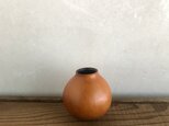柿渋塗りの小さな瓢箪の花器 250325#01