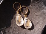 Rutilated Quartz Drop Earrings／ルチルクォーツ ドロップ フレンチピアスの画像