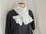 （sale)リネン刺繡のマフラー・ペールグリーンの画像