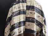 羽織 メンズ 裏勝り アンティーク着物 ジャパンヴィンテージ 昭和 リメイク素材 道中絵 Haori Kimono Japan
