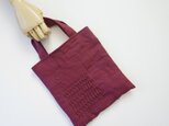 小さな布たちの小さな手提げ ボルドー