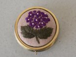 刺繍　アナベル　ピルケース　パープル